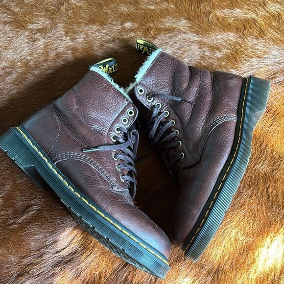 Dr.Martens 1460 PASCAL FAUX FUR LINED BOOTS in Cask — Ambassador M8 W9 - Picture 7 of 12